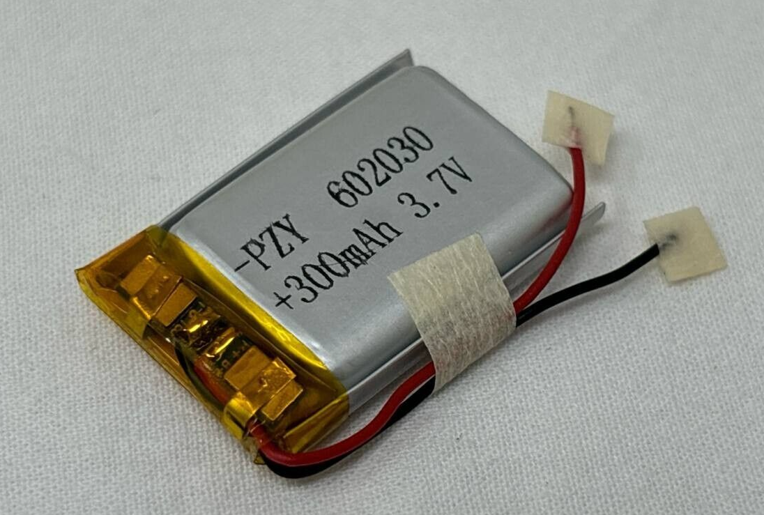 PZY 602030 Polymer Battery 300mAh 3.7 V Rechargeable Li-ion for Low Drain Device