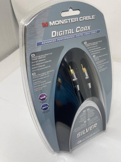 Monster Digital Coax Cable Advanced Performance 9.84ft Audio Fidelity Silver