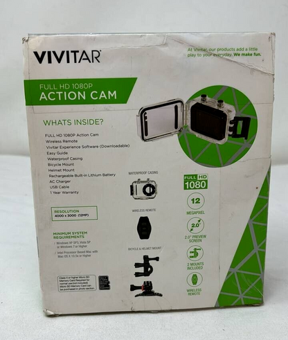 Vivitar DVR786HD Full HD 1080p Action Video Camera Camcorder USB Micro SD OEM