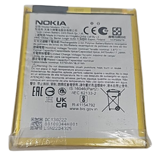 Battery CN110 Replacement For Nokia X100 X20 TA-1341 X10 TA-1350 5G 4370mAh 3.8V