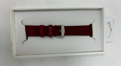 Platinum Soft Leather Watch Strap for Apple Watch 38mm and 40mm Maroon Original