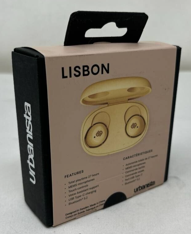 Urbanista Lisbon True Wireless Earbuds Bluetooth Earphones Small In Ear Gold