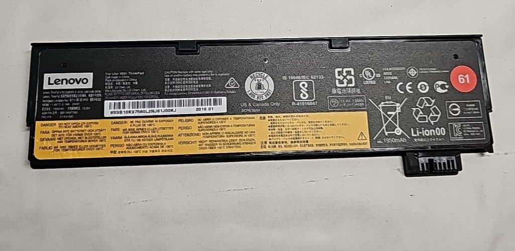 Lenovo SB10K97580 Laptop Battery for ThinkPad T470 T480 T570 T580 P51s P52s OEM