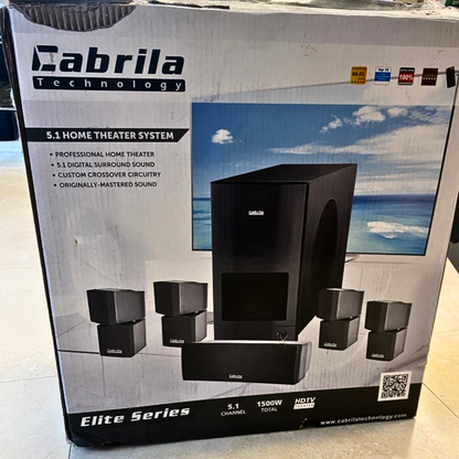 1500W Home Theater Speaker System Cabrila Technology 5.1 Elite Series READ