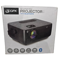 GPX Rechargeable Projector 1080P with Bluetooth HDMI USB MicroSD 5000 Lumens
