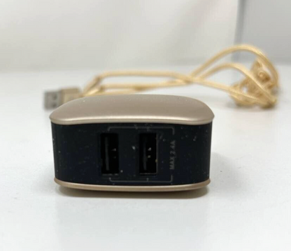 Baseus Wall & Car Double Port Charger Kit Dual USB Cable to USB C TO IPHONE Gold