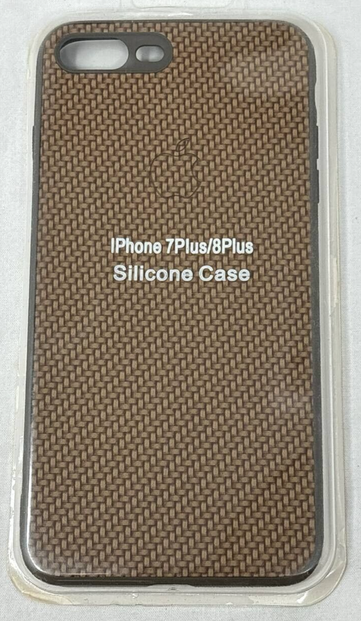 Silicone Case Cover for Apple iPhone 6 7 8 Plus Durable Slim Woven Texture Brown