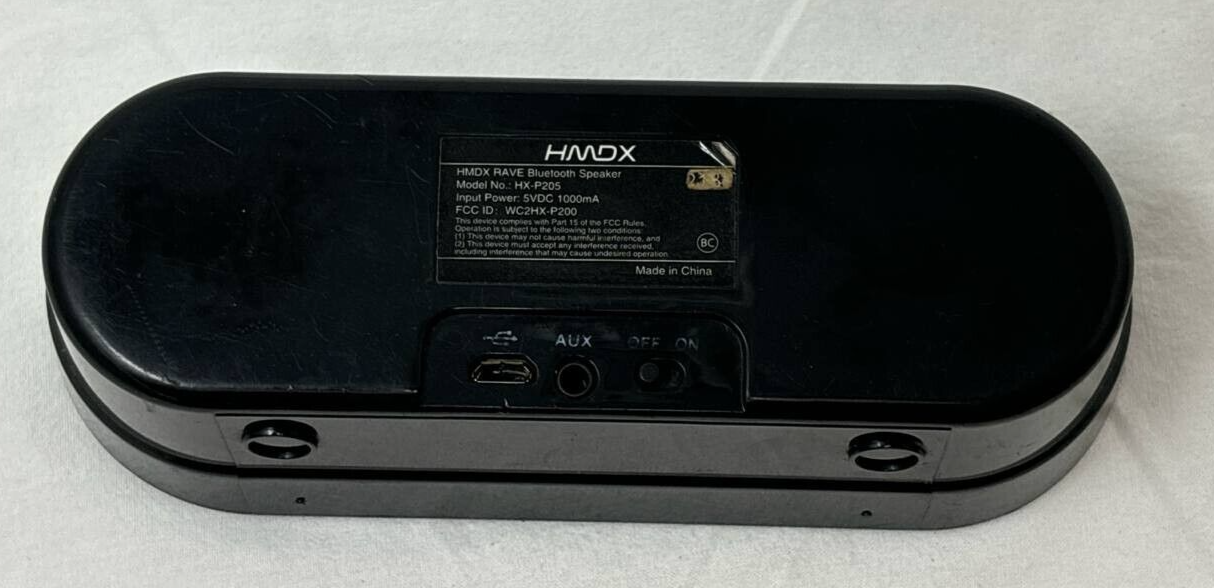 HMDX Audio Rave Speaker Bluetooth Wireless Portable Micro-USB Port is Broken REA