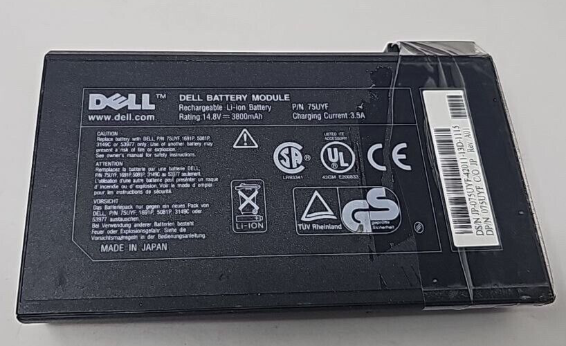 Laptop Battery 75UYF for Dell Inspiron 3700 4000 Latitude C500 C810 Precision