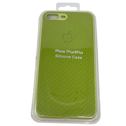 Silicone Case Cover for Apple iPhone 6 7 8 Plus Durable Slim Woven Texture Green