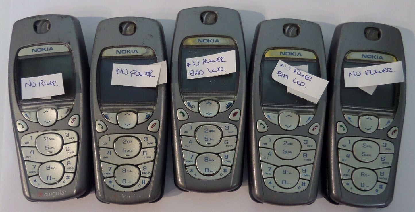 5 Lot Nokia 3595 Bar Vintage Phone Cingular Wholesale Cellphone Parts Repair