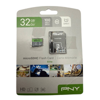 PNY Elite Class 10 U1 V10 microSDHC 32GB Flash Memory Card & SD Adapter Kit
