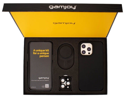 Gamjoy Case Grip Tempered Glass Camera Protector Kit iPhone 15 Pro Max GIFT BOX