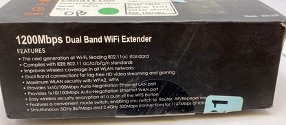 Victony Wireless WiFi Extender Signal Booster Amplifier Dual Band Repeater Black