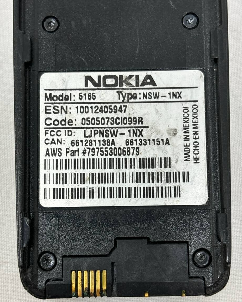 Nokia 5165 AT&T Digital Vintage Rare Cell Phone Wireless For Collectors 2G READ