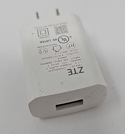 ZTE Wall Charger USB Travel Phone Tablet Power Adapter 5V 1A White Universal A3