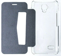 Xqisit Clear Black Flap Cover Adour Protective Flip Book Case for Huawei Y5