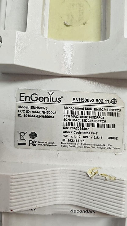 EnGenius EnJet Outdoor Access Point Wave 2 WiFi 5 CPE Wireless Bridge AC867