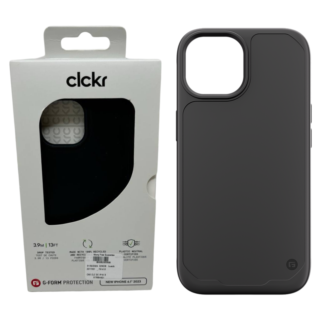 CLCKR Diamond Case G-Form for iPhone 15 6.1" Drop Shockproof Black Cover