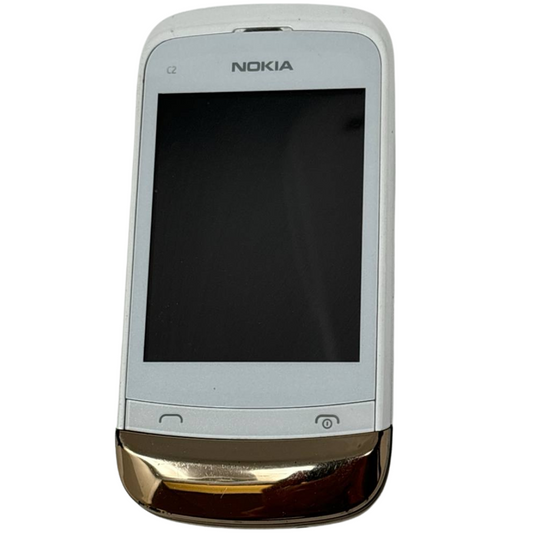 Nokia C2-02 Touch Screen Slider Smartphone White Gold 2MP Bluetooth GSM rare