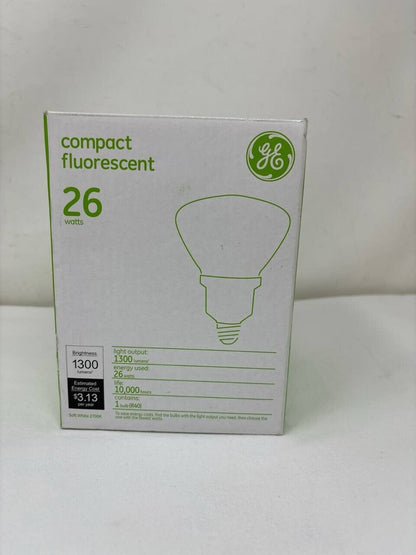 2 X GE Indoor Fluorescent Floodlight Bulb Soft Daylight Bright 26W R40 1300 Lum