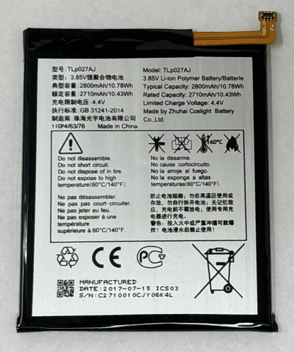 Battery TLP027AJ For Alcatel PulseMix 5085C One Touch A5 OT 8085D Genuine