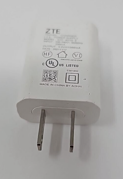 ZTE Wall Charger USB Travel Phone Tablet Power Adapter 5V 1A White Universal A3