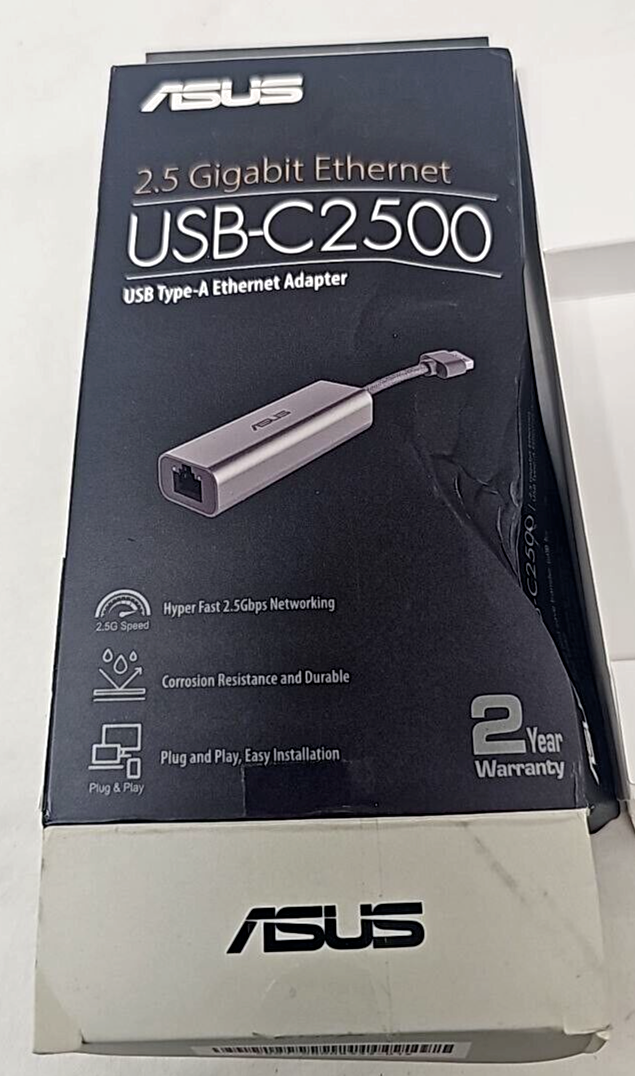 Asus USB Type A Ethernet Adapter Wired LAN Hyper Fast Networking 2.5 Gigabit