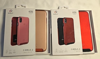 Lot of 2 Nimbus9 Cirrus 2 Hard Case for iPhone XS Max Red & Rose Gold Slim Cover