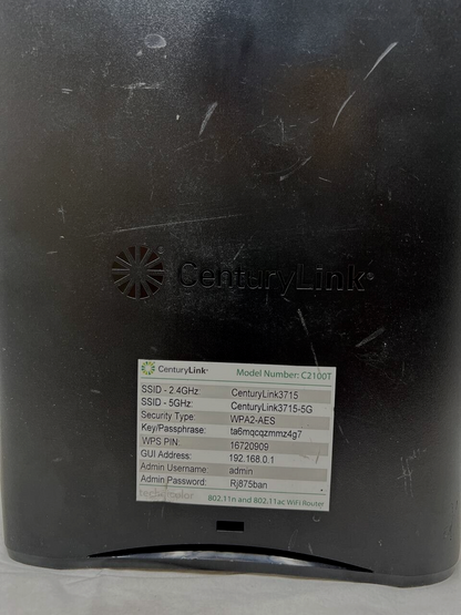 Centurylink C2100T Gigabit Wireless WiFi Modem Router Dual Band DSL Fiber WPS