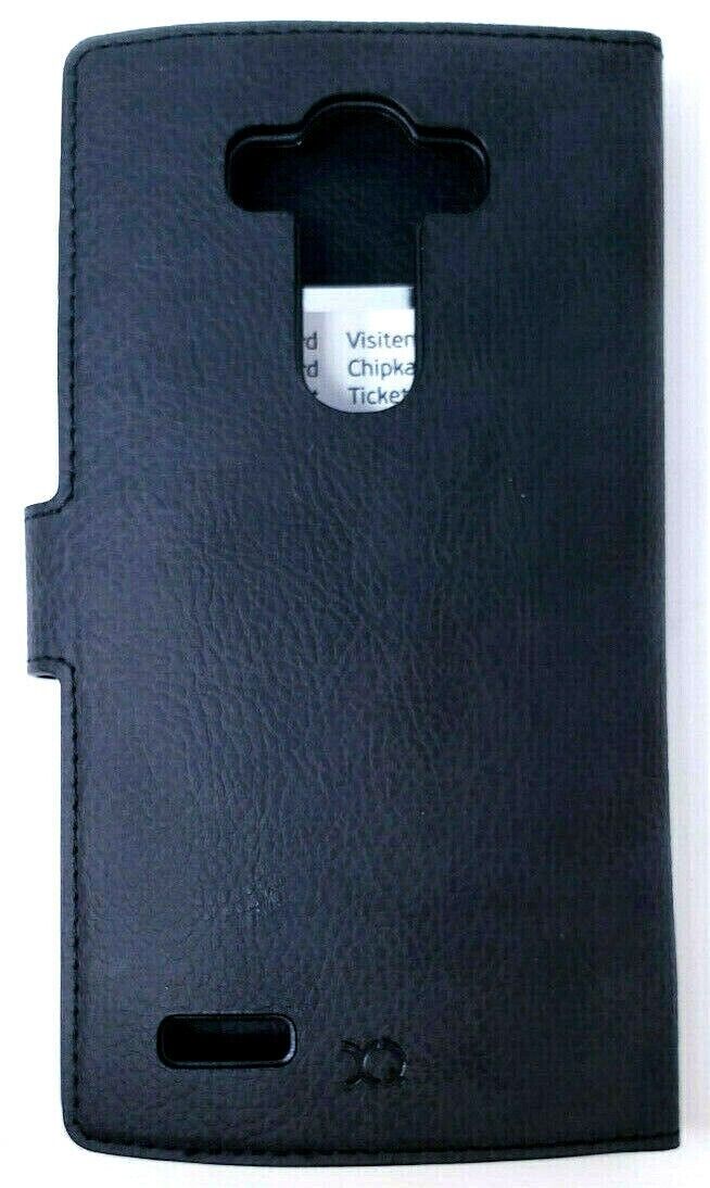 Xqisit Slim Wallet Case for LG G4 Protective Book Folio Black Cover Original