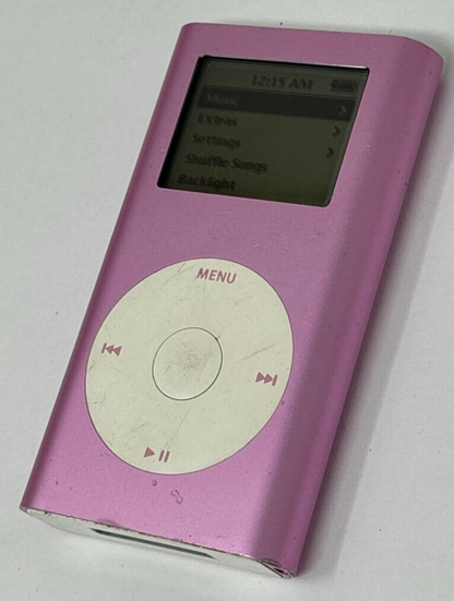 Apple iPod Mini 2nd Gen A1051 4GB Pink 1.6" MP3 Player Portable Music Power On