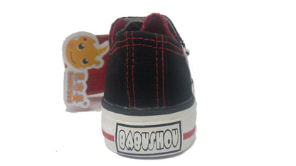 Canvas Sneakers Chuck Shoes Black Red for Kids School Shoes US 11.5 EU 29