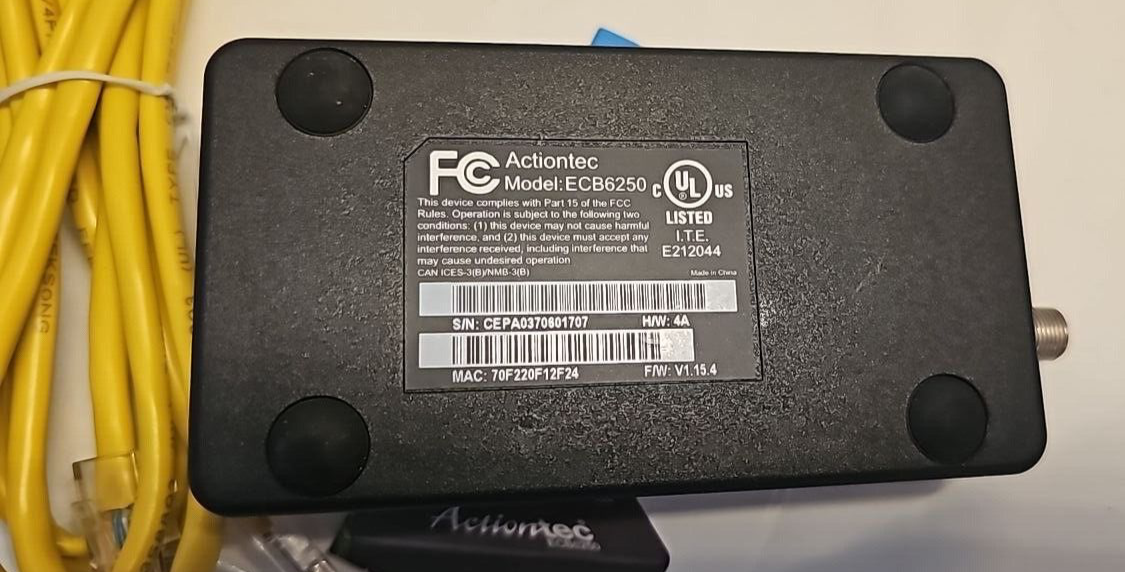 Actiontec ECB6250 MoCa 2.5 Network Adapter Speed Gigabit One