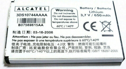 Battery 3DS10744AAAA For Alcatel OT-C650 C651 E259 C652 E159 158 160 256 OEM