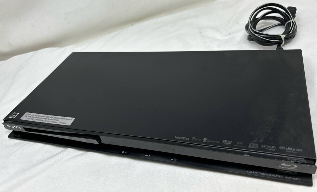 Sony BDP-S370 CD DVD Blu-Ray Player 1080P Dolby Digital HD USB HDMI Streaming