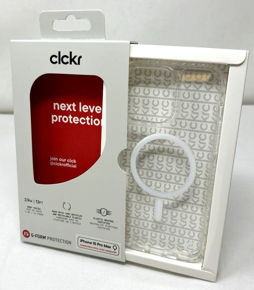 CLCKR G-Form Diamond MagSafe Case for iPhone 15 Pro Max 6.7" Clear Back Cover