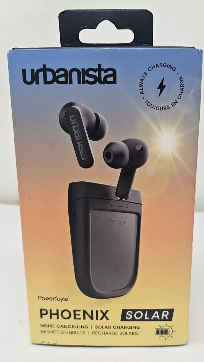 Urbanista Phoenix Solar Powered Earbuds Hybrid Active Noise Cancelling Wireless