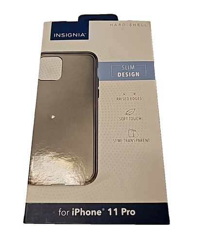 Insignia Hard Shell Protective Case Apple iPhone 11 Pro X XS Dark Clear Slim