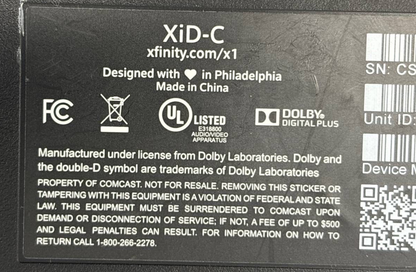 Xfinity Cisco XiD-C Comcast Set Top Cable Box HDMI Ultra HD Media Streaming