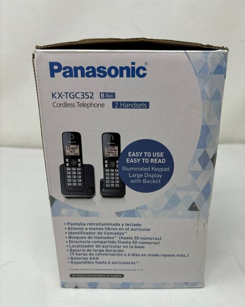 Panasonic KX-TGC350 Cordless Phone System 2 Handsets Base Chargers Battery READ