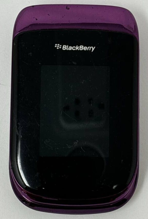 Blackberry Style 9670 Sprint Smartphone Rare Flip Phone QWERTY 5MP Purple READ