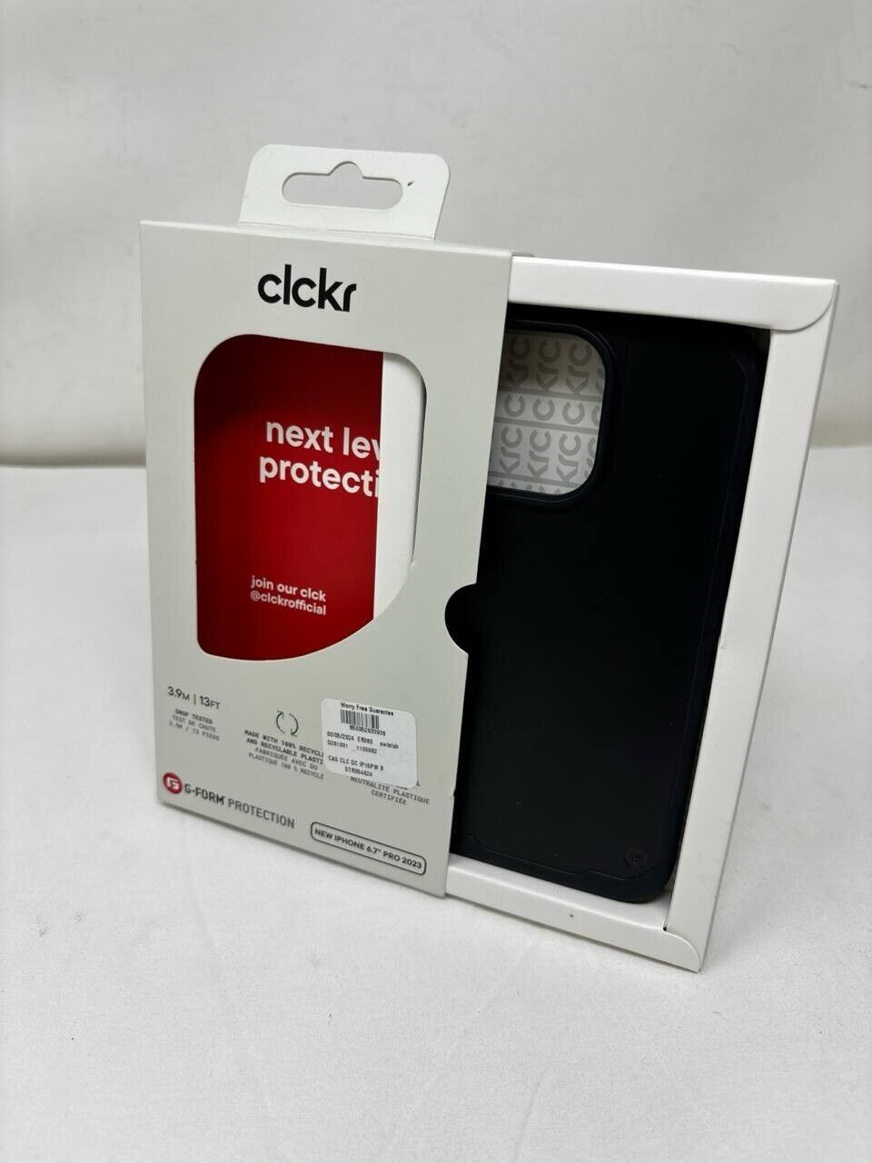 Clckr G-Form Protection Case iPhone 15 Pro 6.1" 2023 Shockproof Cover Solid Blac