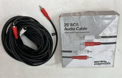 Best Buy Essentials 25' Stereo Audio RCA Cable Color Coded 25 ft Copper Braided