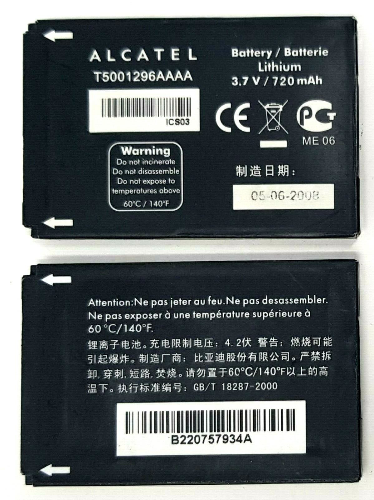 Battery T5001296AAAA For Alcatel OT-E221A OT-E227 OT-E227A OT-V270 OEM 720mAh