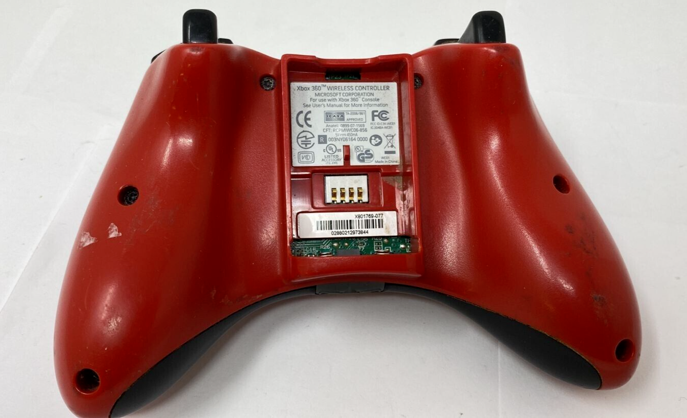 Genuine Microsoft Xbox 360 Wireless Controller Joystick Gamepad Game X801769 Red