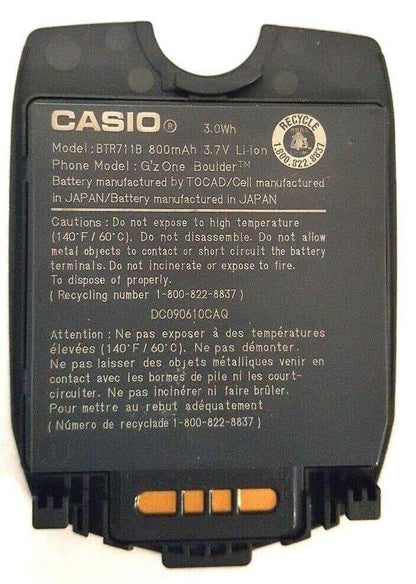 Battery BTR-711B For Casio G'zOne Boulder C711 C710 Standard 800mah Black OEM