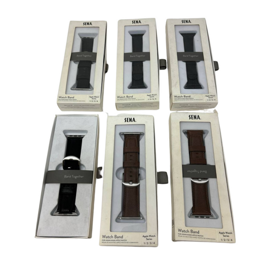 6 Lot Sena Deen Leather Apple Watch Band for 38 40mm Series 1 2 3 4 Brown Black