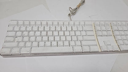 Apple A1048 Wired Keyboard USB English QWERTY Full Size White for PC Computer