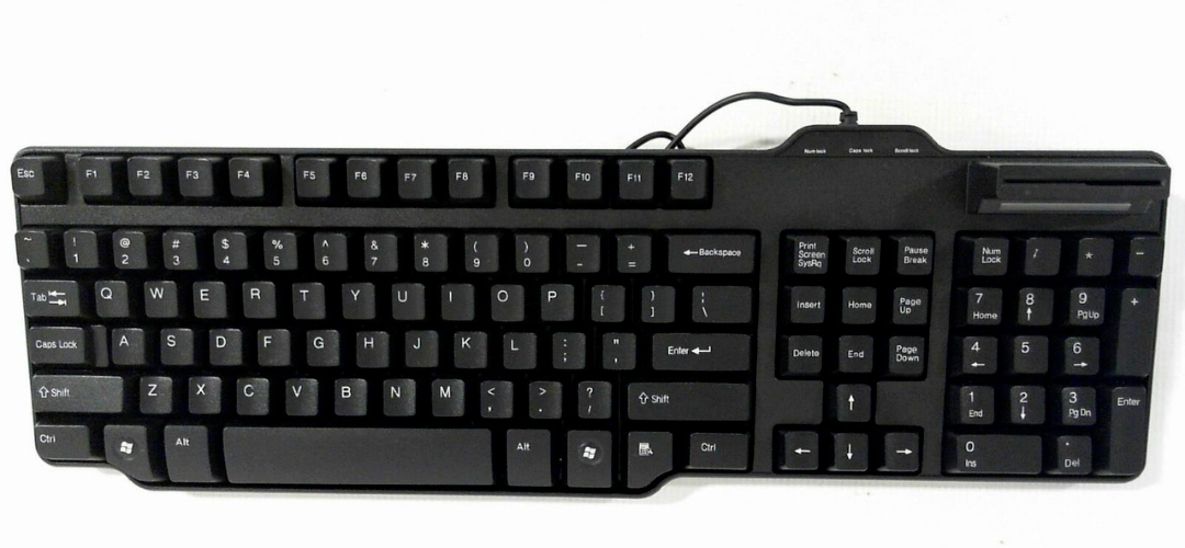 SynchroTech USB Wired Keyboard 104 Keys Smart Card Reader POS Comercial Use Mint